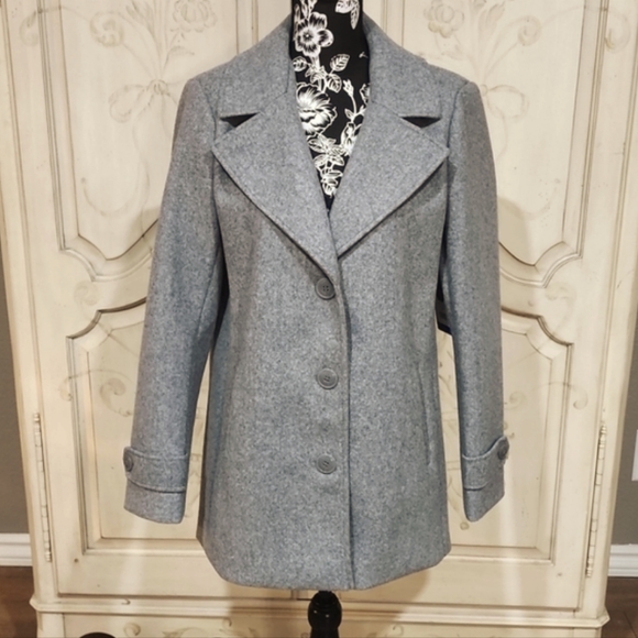 NWT Marc New York Andrew Marc Grey Long Sleeve Long Button Up Coat Sz Large - Picture 5 of 15